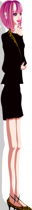 質問するジャケットコーデな女性のイラスト