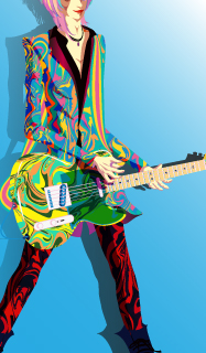 ロックギタリストのイラストのスマートフォン画面