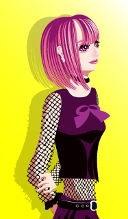 おしゃれな女性イラストのスマートフォン画面